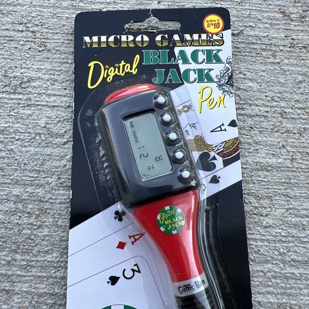 Digital Black Jack Pen Micro Games Poker Games‎ Casino Black Jack Red NIP